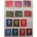 Netherlands Suriname - 1948 - Definitive (Wilhelmina and Numerals) - 13 Mint stamps