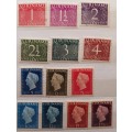 Netherlands Suriname - 1948 - Definitive (Wilhelmina and Numerals) - 13 Mint stamps