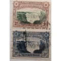 Southern Rhodesia - 1935-41 - Large Falls `Postage and Revenue` - Set of 2 Used stamps