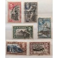 Ceylon - George VI Definitives 1938-49 - 6 used hinged stamps