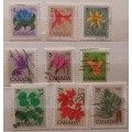 Canada - 1977 - Flower and Tree Definitives - 9 Used stamps