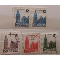 Canada - 1979 - Parliament Building - 3 Used and 1 Pair Used stamps