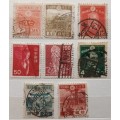 Japan - Mixed Lot of 8 Used (some Hinged) stamps