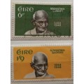 Ireland (Eire) - 1969 - Mahatma Gandhi - Set of 2 Used stamps