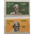 Ireland (Eire) - 1969 - Mahatma Gandhi - Set of 2 Used stamps