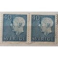 Sweden - 1961 - Gustaf VI Adolf - Pair of  Used stamps