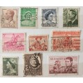 Australia - Mixed Lot of 10 Used (some Hinged) stamps