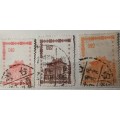Taiwan - 1960`s - Definitive: Chu Kwang Tower - 3 Used Hinged stamps