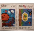 Chile - 1990 - Christmas - 2 Used stamps