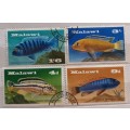 Malawi - 1967 - Lake Cichlids - Set of 4 Used stamps