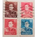 Iran - 1958 - Mohammad Reza Shah Pahlavi - 4 Used Hinged stamps