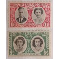 Southern Rhodesia - 1947 - Royal Visit - Set of 2 Unused stamps