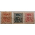 China - 1949 - Mao Zedung Issue - 3 Unused Hinged stamps