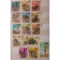 South West Africa - 1973 - Succulents - 14 Used (some Hinged) stamps