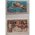 Mali -  1965 1st African Games, Brazzaville and 1966 Young Pioneers - 2 Used Hinged stamps