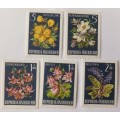 Austria - 1966 - Alpine Flowers - 5 Mint stamps