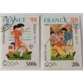 Laos - 1996 - 1998 World Cup Championships, France - 2 Cancelled stamps