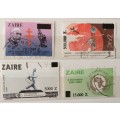 Zaire - 1980`s - Mixed Lot of 4 Used stamps