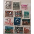 Germany - Mixed Lot of 12 Used (some Hinged) stamps