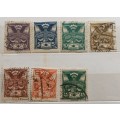 Czechoslovakia - 1920-25 - Definitives: Carrier Pigeon with a Letter - 7 Used hinged stamps