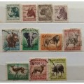 Union of South Africa - Animal Definitive - 11 Used stamps