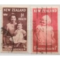 New Zealand - 1950 and 1952 - Health Issues - 2 Used Hinged stamps