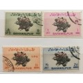 Bahawalpur Pakistan - 1948 - UPU Stamps with SARKARI Overprint - Set of 4 Used Hinged stamps