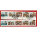 RSA - 1992 - National Stamp Day - Set of 5 stamps, in strip - 1 strip Cancelled and 1 strip Mint