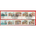 RSA - 1992 - National Stamp Day - Set of 5 stamps, in strip - 1 strip Cancelled and 1 strip Mint