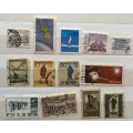 Poland - Mixed Lot of 13 Used (some hinged) stamps