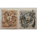 Austria (Kais Konigl Oesterr Post) - 1883 - Two headed eagle - 2 Used Hinged stamps
