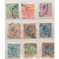 Denmark - 1913-28 - King Christian X - 9 Used Hinged stamps