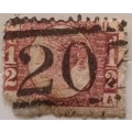GB - 1870 - Victoria - Halfpenny - 1 Used stamp (corner damaged)