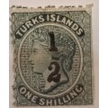 Turks Islands - 1881 - Victoria - 1/2 Overprint on One Shilling - Unused