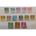 Hong Kong - 1987 - Definitives: Elizabeth II - 14 Used stamps (Includes $10 and $20)