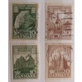 Denmark - 1953 - 1000 Year Kingdom Anniversary - 4 Used stamps