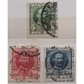 Denmark - 1907 - Frederik VIII - 3 Used Hinged stamps