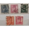 Czechoslovakia - 1945-47 - Portraits: Gen. Milan Rastislav Stefanik - 5 Used Hinged stamps