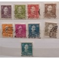 Denmark - 1942-46 - Christian X - 9 Used (some Hinged) stamps