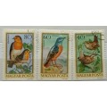 Hungary - 1973 - Singing birds - 3 Cancelled Hinged stamps