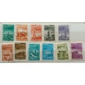 Hungary - 1967 - Airplanes over Cities - 11 Used Hinged Airmail stamps