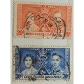 KUT - 1937 - George VI - Coronation - 2 Used Hinged stamps