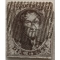 Belgium - 1861 - Leopold I - 1 Used Hinged Imperf. stamp