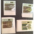 New Zealand 1989 Scenic Issue Trees Set of 4 Unused stamps on Paper
