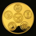 American Eagle Five Army Badge Gold Plated Coin Token