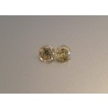 Matching Pair of 0.32ct ea (0.64ct) Fancy Yellow Round 100% Natural Diamonds !
