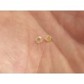 Matching Pair of 0.32ct ea (0.64ct) Fancy Yellow Round 100% Natural Diamonds !