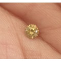 100% Natural Fancy Vivid Yellow SI1 Round Cut Diamond  : 0.23ct