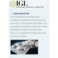 0.90ct Lab Certified Natural Princess Cut Diamond SI1 / D *R87 000