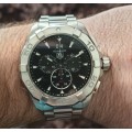 Stunning Tag Heuer Black / Stainless Steel Aquaracer 43mm Chronograph Ref# CAY1110-0